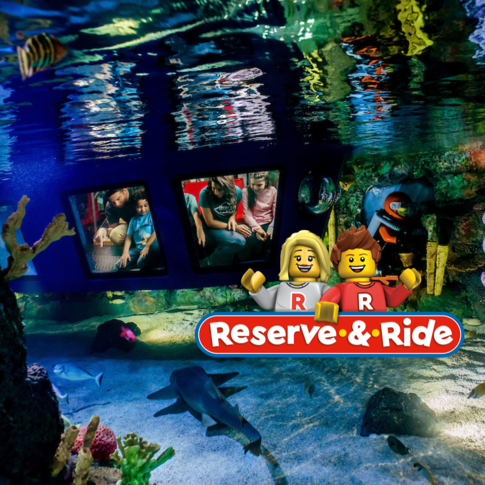 Guests riding submarine ride LEGO City Deep Sea Adventure