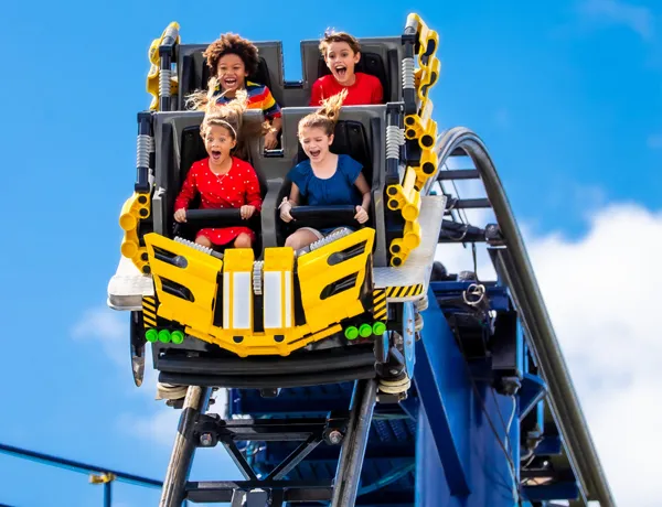Kids riding on TECHNIC Coaster