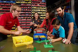 Family at the Model Shop