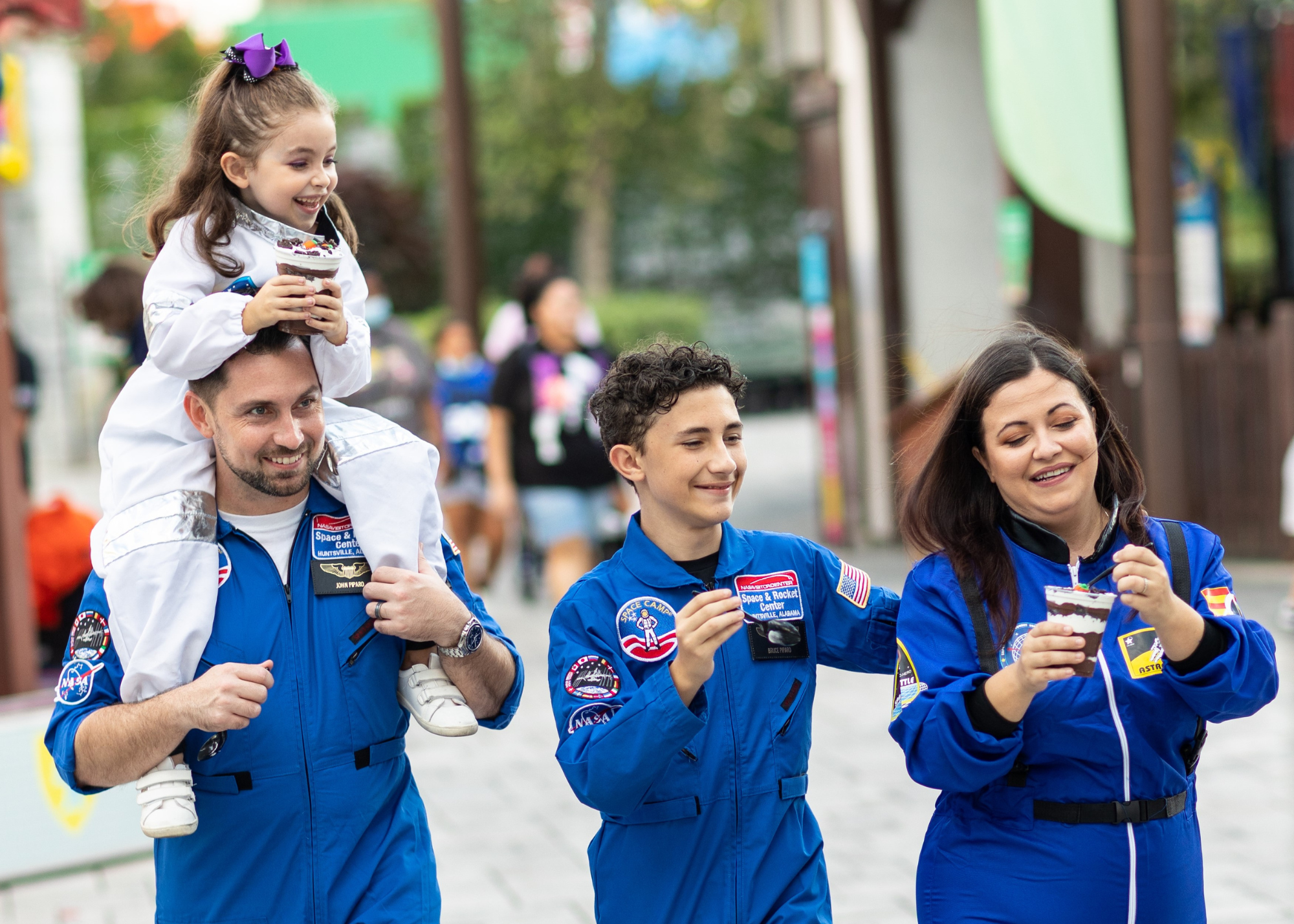 Family grabbing snacks during Brick-or-Treat at LEGOLAND Florida