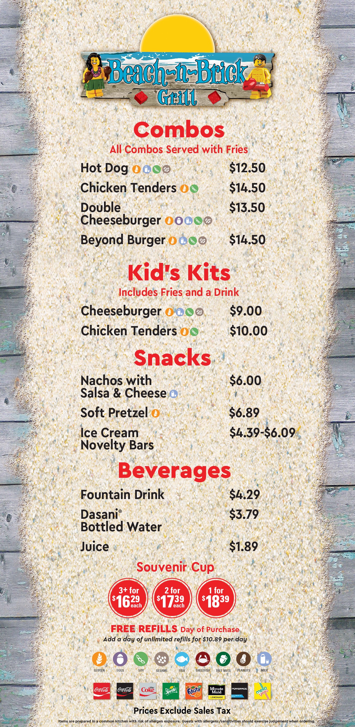 Legoland restaurant hot sale menus