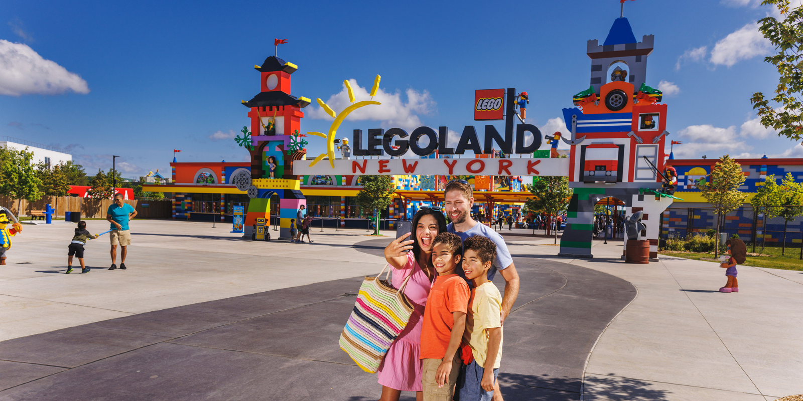 Family at LEGOLAND New York entrance