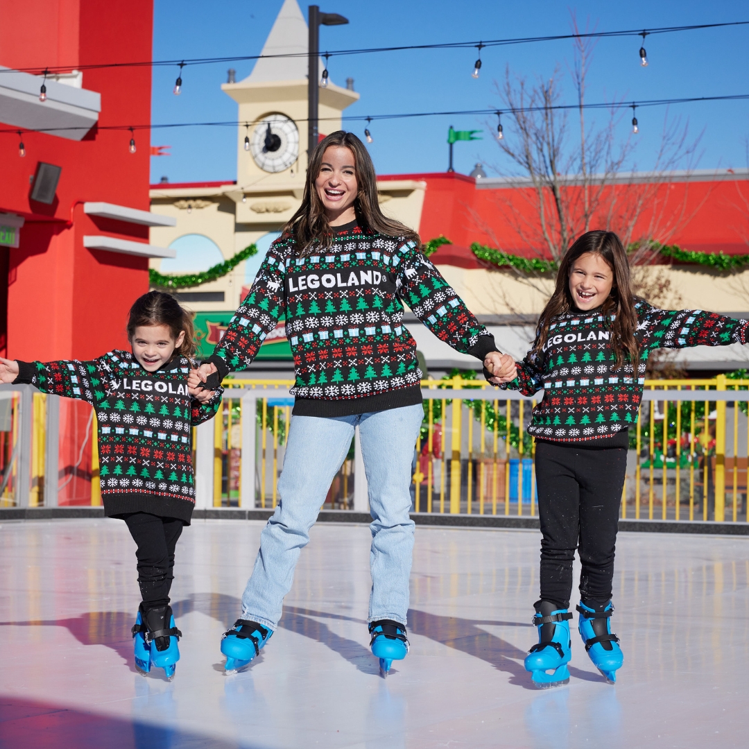 Family Glice Skating at Holiday Bricktacular LEGOLAND New York